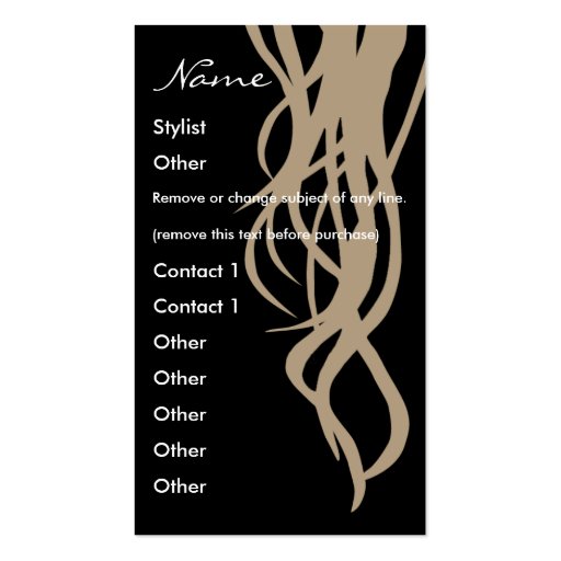 Stylist Gold Business Card - vertical (front side)