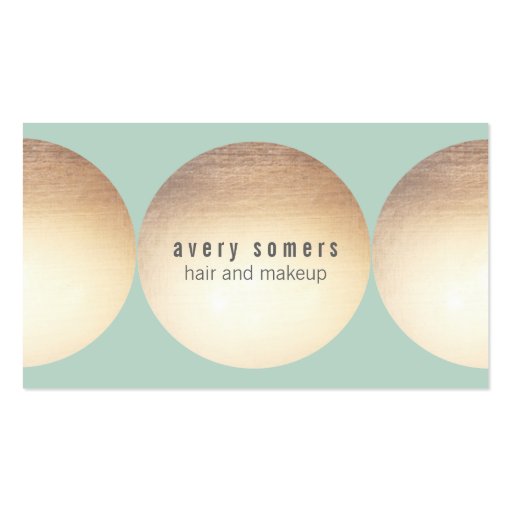 Stylist Gold Circle Light Turquoise Business Card Templates (front side)