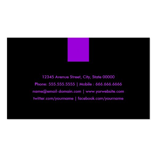 Stylist - Modern Purple Violet Business Card Templates (back side)