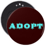 Stylized Adopt Design Pinback Button