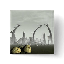 Stylized Alien City Button