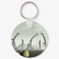 Stylized Alien City Keychain