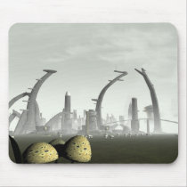 Stylized Alien City Mousepad