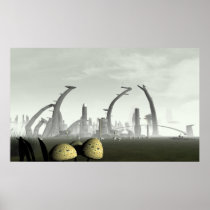 Stylized Alien City Poster