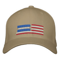 Stylized American Flag Design embroidered hats