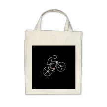 Stylized Bicyclist Design Bags