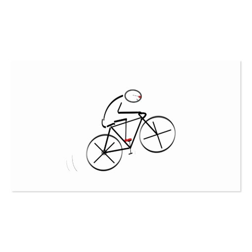 Stylized Bicyclist Design Business Card (front side)