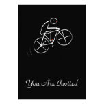 Stylized Bicyclist Design Personalized Announcements