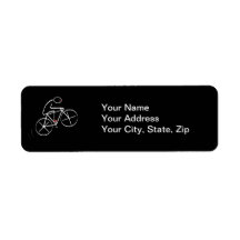 Stylized Bicyclist Design Custom Return Address Labels