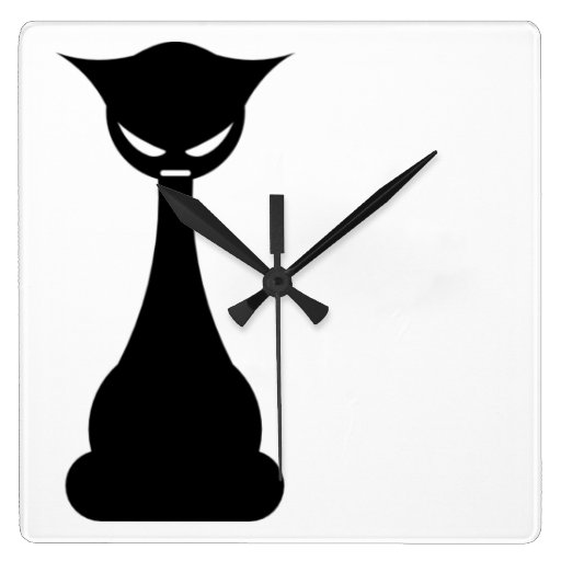 Stylized Cat Wall Clock