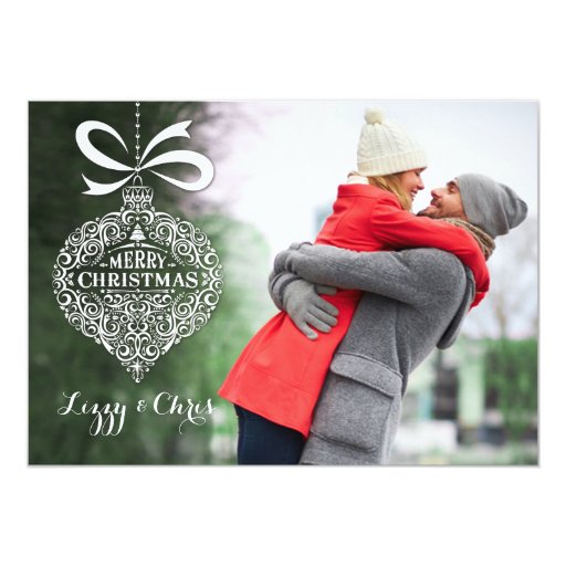 stylized christmas ornament photo card zazzle stylized christmas ornament photo card zazzle