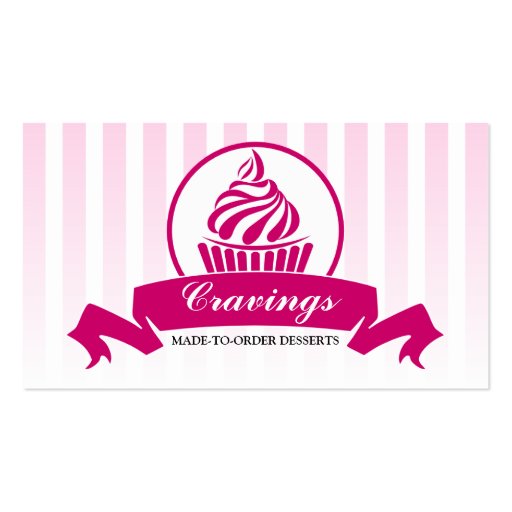 Stylized Cupcake Bakery Business Cards (front side)