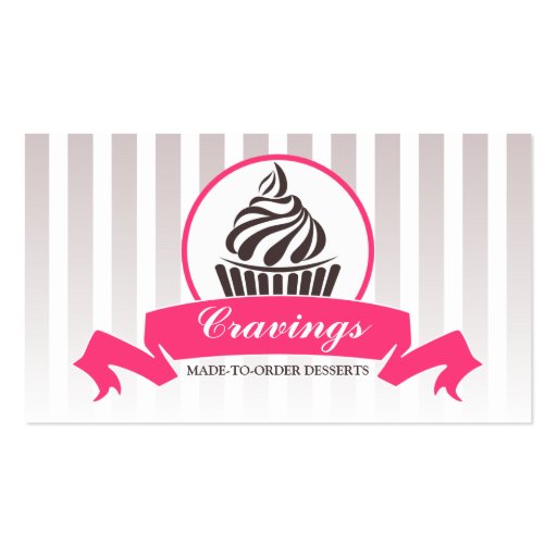 Stylized Cupcake Bakery Business Cards (front side)