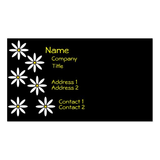 Stylized Daisies Profile Card Business Card Templates (front side)