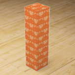 Stylized Deco butterfly  - coral orange Wine Bottle Box