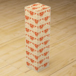 Stylized Deco butterfly  - mandarin orange Wine Gift Box