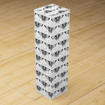 Stylized Deco butterfly  - white and black Wine Bottle Boxes
