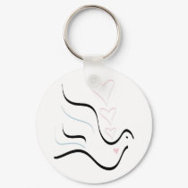 Stylized Dove in Pastel Colors keychains
