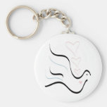 Stylized Dove in Pastel Colors Keychain
