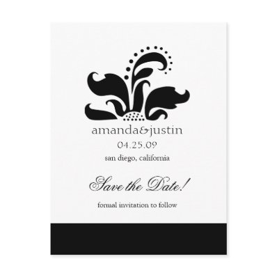 Stylized Flower Logo SaveTheDates Post Card