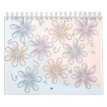 stylized flowers Apt book Wall Calendar