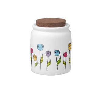 Stylized flowers in various colors candyjar