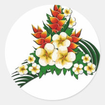 Stylized Ginger & Plumeria Fronds Stickers