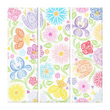 Stylized Lacy Floral Pattern Canvas Print