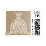 Stylized Lacy Wedding Dress Stamp