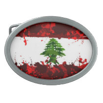 Stylized Lebanon National Flag Belt Buckles