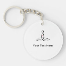 Stylized meditation with customizable text acrylic keychains