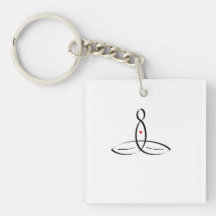 Stylized meditator acrylic keychain