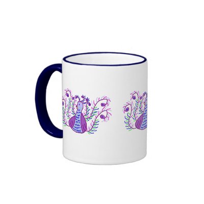 Stylized Peacock by Wendy C. Allen Mug by eelkat