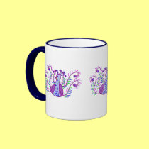 Stylized Peacock by Wendy C. Allen mugs