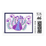 Stylized Peacock by Wendy C. Allen Stamp