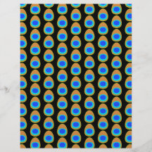 Stylized Peacock Feater Pattern on Black. Personalized Flyer