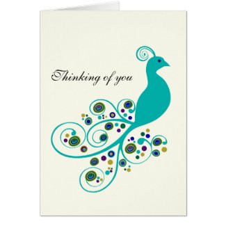 Stylized Peacock Note Card