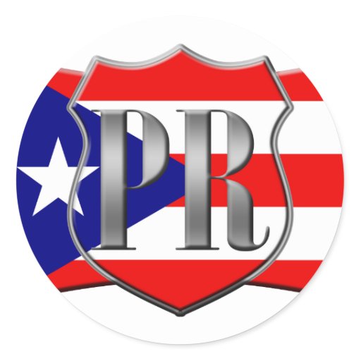Stylized Puerto Rican Flag Round Stickers Zazzle