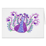Stylized Purple Peacock card