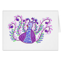 Stylized Purple Peacock card