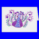 Stylized Purple Peacock card