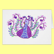 Stylized Purple Peacock card