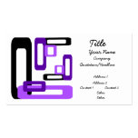 Stylized Rectangles Purple/Black Business Card Template