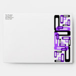 Stylized Rectangles Purple/Black Envelope