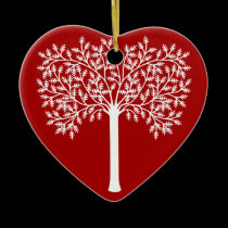 Stylized Red And White Tree ornaments