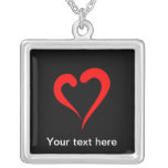 Stylized Red Heart necklaces