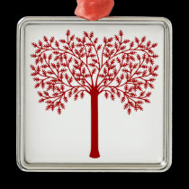 Stylized Red Tree ornaments