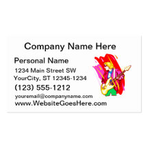 Stylized rock bass player graphic design image business card templates