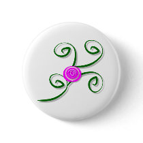 Stylized Rose and Swirls Button buttons