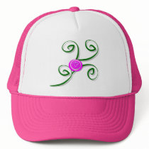 Stylized Rose and Swirls Hat by Angelas_Designs Stylized Rose and Swirls Hat